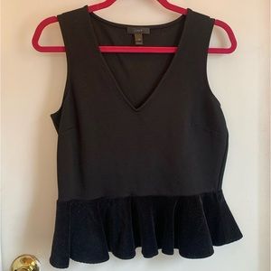 NWOT J. Crew Black Peplum Top NWOT